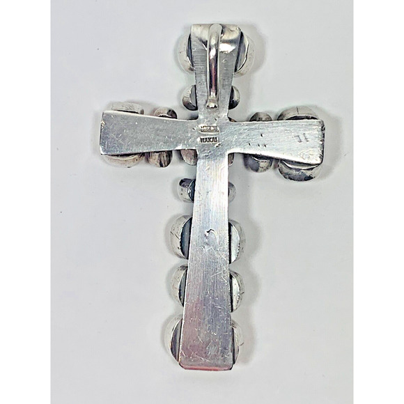 Nakai Navajo Indian Cross with Bear Fetish Sterling Silver - Picture 4 of 13